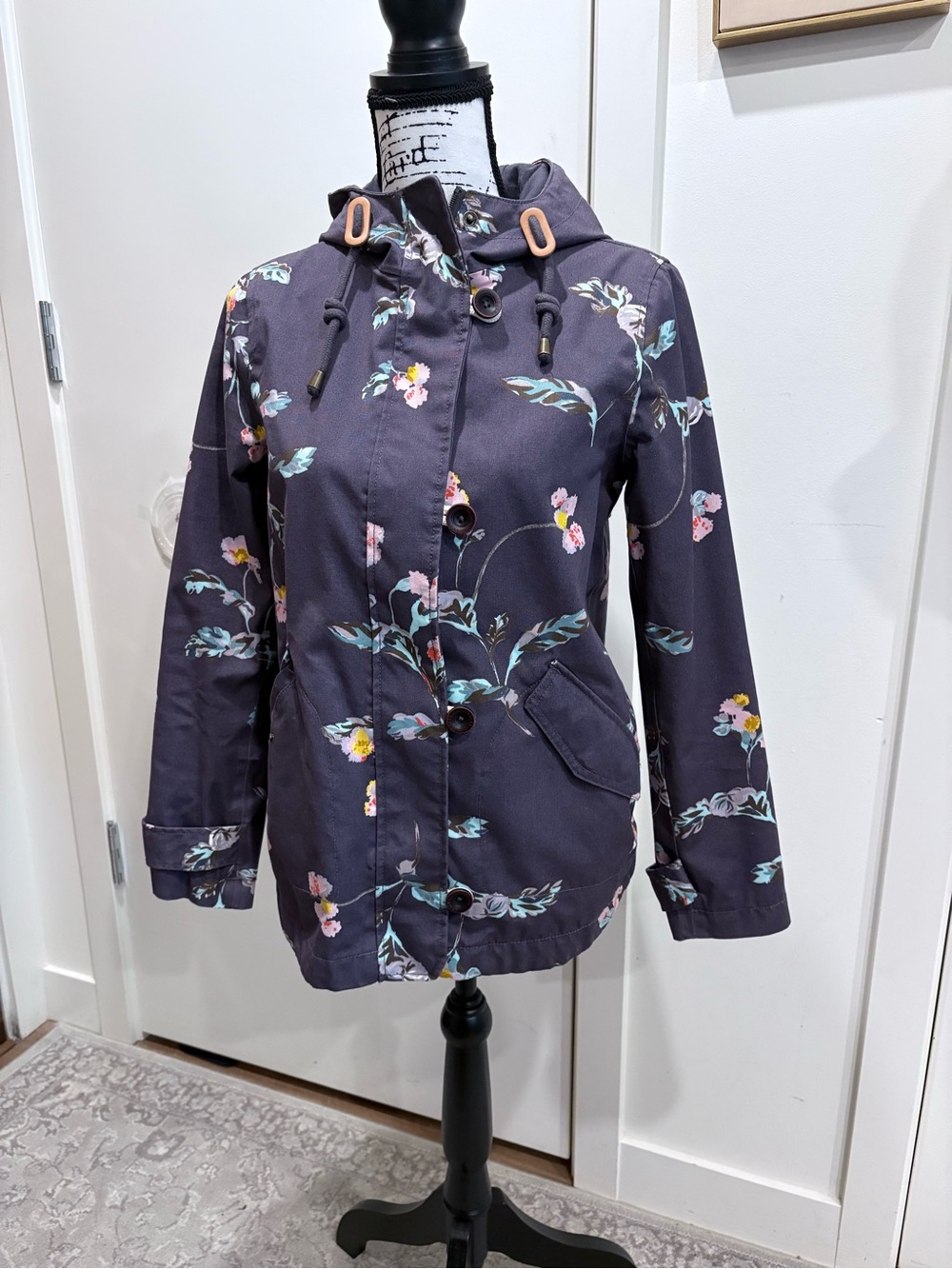 Joules Floral Hooded Jacket